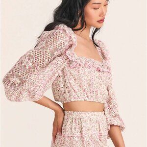 Love Shack Fancy - Dorabella rop top in Petunia Pink